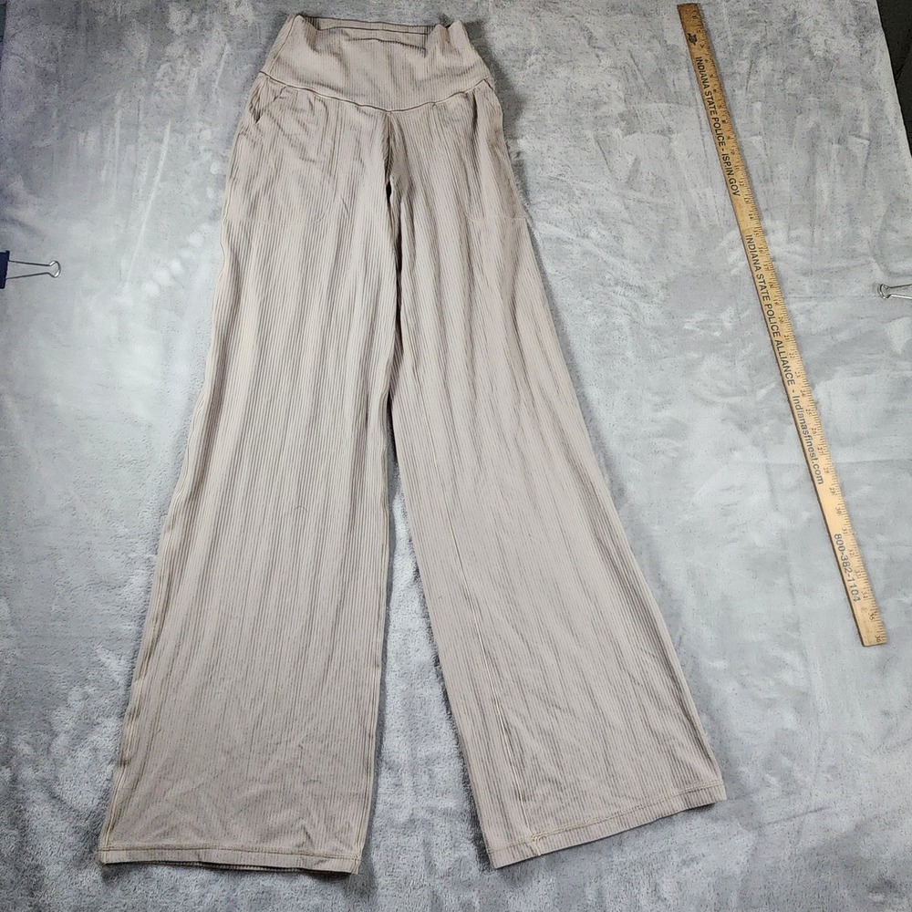 OFFLINE By Aerie Real Me Crossover Rib Super Flare Legging Beige Size XS Yoga
